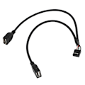 Pikkukuva 3 / 3: 1x 30 cm 10-nastainen emolevyn USB 2.0 -sovitin Y-jakokaapeli & 2x 50 cm 5-nastainen emolevyn jatkokaapeli