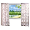 Miniatyrbilde 2 av 2: 1*2M Lyse Blomster Blader Gardiner Vindusgass Dekorasjon Draperinger for Soverom Stue (Rosa)