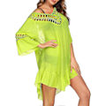 Miniatyrbillede 5 af 5: Badedragt Cover Up Dame Badedragt Kjole Plus Size Sexet Bikini Strand Tunika Top Sommer A c fluorescent Green S