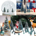 Miniatyrbilde 3 av 5: 50 Stykker Miniatyr Kunstig Juletre Lite Snøfrost Tre Furu Juletre DIY Fest