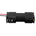 Miniatyrbillede 4 af 5: 2 stk. Dobbelt Side Åbningsramme 2 X 1,5v Aa Batterikasse Holder Sort