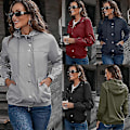 Miniatyrbild 3 av 5: Fashion Hooded Windbreaker Dam Trenchcoat Utomhus Sport Vindtät Auburn M