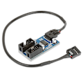 Pikkukuva 1 / 5: Emolevyn USB 9-nastainen jatkojohto USB 1-2 piirilevyrakenne suojakannella USB Ext