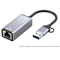 Miniatyrbilde 3 av 5: USB Ethernet-adapter 1000 Mbps Driver - Ekstern USB til RJ45 for stasjonær PC