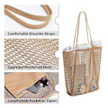 Miniatyrbillede 2 af 5: Bærbar Mesh Taske Børn Opbevaringstasker Svømning Strandtaske Til Håndklæder Kvinder Kosmetik Makeup Taske Sort