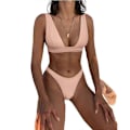 Pikkukuva 1 / 3: Mimigo Naisten Matala Vyötäröinen Bikini Uimapuku Push Up Halter Kaksiosainen Uima-asu COLOR 9 M