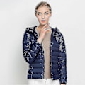 Miniatyrbillede 3 af 5: Dame Ultralet Dunjakke Hvide Andedun Hættejakker Langærmet Varm Slim Frakke Parka -bp Navy blue s