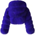 Pikkukuva 2 / 4: Tekoturkis Takki Naiset Hupulla Lyhyt Bubble Takki Fleece Lämmin Takki Naisten Takit 4X-Large Blue
