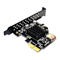 Pikkukuva 1 / 5: Asm3142-siruskortti 10 Gbps Usb3.1 Etuosan tyyppi E 20-nastainen laajennuskortti Usb2.0 Pci Express 3.0 X2 A