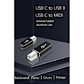 Miniatyrbillede 5 af 5: 4 Pak USB C til USB B Adapter, Type C til USB Midi Adapter Kompatibel Midi Controller, Midi Keyboard, audio Interface, sølvgrå