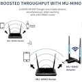 Miniatyrbild 4 av 5: 1300mbps Wifi Le Dual Usb Wifi-adapter för stationär dator, Usb 3.0 Pc Wifi-adapter för /10/8/7