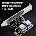 Miniatyrbillede 2 af 5: Pci-e Udvidelseskort Desktop Pci-e 1x Til 4-port Pcie Asm1184e Fuldhøjde Udvidelseskort Til Bitcoi