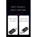 Miniatyrbilde 2 av 5: 4-pakning USB C til USB B-adapter, Type C til USB Midi-adapter Kompatibel Midi-kontroller, Midi-keyboard, lydgrensesnitt, sølvgrå