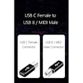 Miniatyrbillede 2 af 5: 4 Pak USB C til USB B Adapter, Type C til USB Midi Adapter Kompatibel Midi Controller, Midi Keyboard, audio Interface, sølvgrå