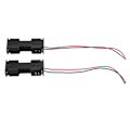 Miniatyrbillede 1 af 5: 2 stk. Dobbelt Side Åbningsramme 2 X 1,5v Aa Batterikasse Holder Sort