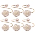 Miniatyrbillede 1 af 4: 6 stk. Legering Servietringe Perle Rose Servietringe Kreative Servietspænder