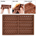 Miniatyrbillede 4 af 5: 6 Hulrum Chokoladeform Rektangulær Silikone Candy Bar Form Non-Stick Vafler Cheesecake Budding Kage Dessert Form