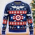Miniatyrbilde 2 av 5: God Jul Stygg Genser Captain America Genser 3D-trykk Mønster Klær Topp 2024 Ny Høst Vinter Menn Kvinner Pullover style 1 4XL