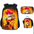 Miniatyrbild 2 av 5: 3 st 16 Tum Dragon Ball Goku Skolväska Barn Skolväska Red 14inch