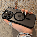 Miniatyrbilde 1 av 5: Luksuriøst Akryl Magnetisk Klart Telefondeksel For Iphone 15 14 13 12 11 Pro Max Mini X Xs Xr 7 8 Plus Magsafe Trådløs Lade Deksel Black For iPhone 14 ProMax