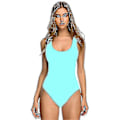 Miniatyrbillede 1 af 2: Dame 3D Bikini Badedragt med Brystpuder, Voksen Heldragt cyan M