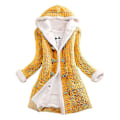 Miniatyrbilde 2 av 5: Dame Hette Cardigans Tykk Plysjfôret Strikket Genserjakke Med Lommer Gray 4XL