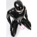 Pikkukuva 4 / 4: Miesten tiukka tekonahkainen body clubwear naamiaisasu vanki cosplay -asu, musta L