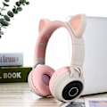 Pikkukuva 3 / 5: Langattomat Bluetooth-lastenkuulokkeet, kissa-korvat, Bluetooth, langattomat/langalliset kuulokkeet Beige