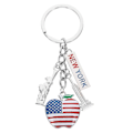 Miniatyrbillede 1 af 2: Metal Nøglering Kreativt Amerikansk Flag Tryk Nøglering Moderigtig Gave Hængende Ornament til Mænd Kvinder