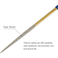 Miniatyrbilde 3 av 5: Diamant Nålefilsett 3mm X 140mm, Runde Filer Titanbelagte Verktøy For Metall Tre Stein Glass