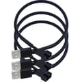 3 stk. USB til 4-pin fan adapterkabler 4-pin computer PC fan strømkabel konnektor adapter tilslutning (sort)