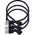 Pikkukuva 1 / 3: 3 kpl USB - 4-nastainen tuuletinadapterikaapeli 4-nastainen tietokoneen PC-tuulettimen virtajohtoliitinadapteri (musta)