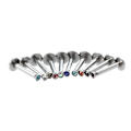 Miniatyrbilde 1 av 5: 10 Rhinestone leppe labret ring stud bar i rustfritt stål Hot