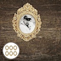 Miniatyrbillede 4 af 4: 6 stk. DIY Miniature Fotorammer Håndværk Harpiks Antikke Ovale Fotorammer