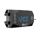 Blå-digital 12V 3-i-1 Digital LED Display Mätare Voltmeter Klocka Temperaturmätare Panelmätare Fo