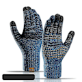 Miniatyrbillede 1 af 5: Strikkede Vinterhandsker til Kvinder og Mænd Cashmere Strikkede Kvinder Efterår Vinter Varme Tykke Handsker Touch Screen Skihandsker Navy blue