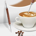 Miniatyrbillede 5 af 5: Rustfrit Stål Kaffe Stenciler Latte Skum Spatel Coffeeware DIY Kaffe Kunst Nål Barista Værktøj Co