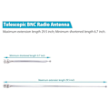 Miniatyrbillede 3 af 5: (2 Pak) Bnc Radioantenne med Bnc Han-stik Adapter Teleskopisk Rustfrit Stål Hf