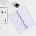 Miniatyrbillede 3 af 4: Multifunktionel notesbog, ringbind, planlægger, organizer, akademisk studieplanlægger, studietilbehør