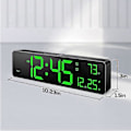 Miniatyrbillede 5 af 5: Digital vægur, LED-cifre, dobbelt vækkeur, automatisk dæmpning, 12/24 timers format, lydløs vægur