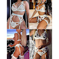 Miniatyrbilde 2 av 5: Dameundertøy Stroppeløs Frontspenne Løfte-BH, Trådløs Sklisikker Usynlig Push Up Bandeau White XL