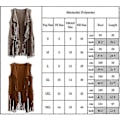 Miniatyrbilde 4 av 4: Dame Dusk Sleeveless Vest 70-talls 1970-talls Hippie Faux Suede Vest Frynser Jakke Cardigans Grey M