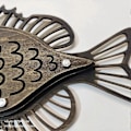 Miniatyrbillede 5 af 5: Vintage Træ Fisk Vægdekoration Ornament Retro Soveværelse Have Dekoration Gave - Træfarve