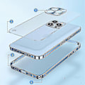 Miniatyrbild 3 av 3: Enkel Stil Metallram Frostat Bakstycke Ultratunt Mobiltelefonfodral Kompatibelt Iphone11 12pro 13pro Max - Jxlgv Black iPhone 13Mini