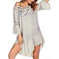 Miniatyrbillede 3 af 5: Badedragt Cover Up Dame Badedragt Kjole Plus Size Sexet Bikini Strand Tunika Top Sommer A c misty Grey M