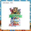 Miniatyrbilde 1 av 3: Blå himmel hvite skyer tema festutstyr tegneserie Toy Story engangsservise kopp for barn gutter bursdagsfest dekorasjoner 1pc cake topper