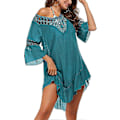 Miniatyrbillede 4 af 5: Badedragt Cover Up Dame Badedragt Kjole Plus Size Sexet Bikini Strand Tunika Top Sommer A c green L