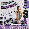 Miniatyrbillede 2 af 5: Onsdag Addams Fødselsdagsfest Dekoration Banner Ballon Servise Festlig Begivenhed Forbrugsvarer Hjem Dekoration Kopper Baggrund 10pcs cards