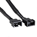 Miniatyrbillede 5 af 5: 4-pak PWM-blæsersplitterkabel Y-splitter Computer PC-blæserkabel 4-benet 1 til 2 konverter, sort sleeved