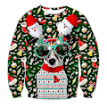 Miniatyrbillede 1 af 4: Unisex Juletrøje 3D Printet Sjov Pullover Trøje Size B L